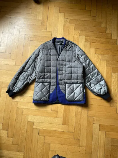 Pre-owned Haider Ackermann Fw19 Grey & Blue Double Layered Quilted Jacket