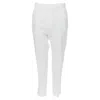 Haider Ackermann Grosgrain Linen Drop Crotch Cropped Trousers In White