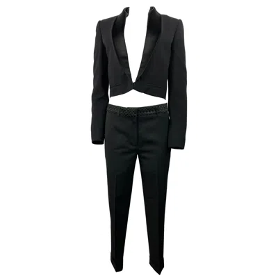 Pre-owned Haider Ackermann Haider Achermann Black Silk Tuxedo Blazer And Wool Pants Suit Set
