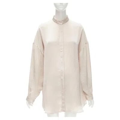 Pre-owned Haider Ackermann Hammered Polyester Blush Pink Oversize Shirt Fr38 M