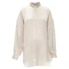 Haider Ackermann Hammered Polyester Oversize Shirt In Neutral