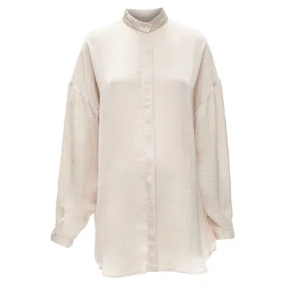 Haider Ackermann Hammered Polyester Oversize Shirt In Neutral