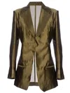 Haider Ackermann High Shine Blazer In Green