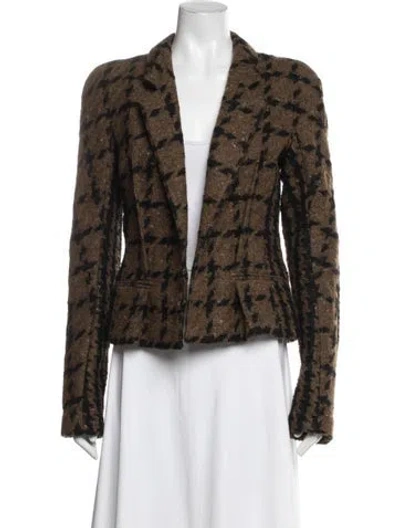 Pre-owned Haider Ackermann Houndstooth Print Blazer In Brown