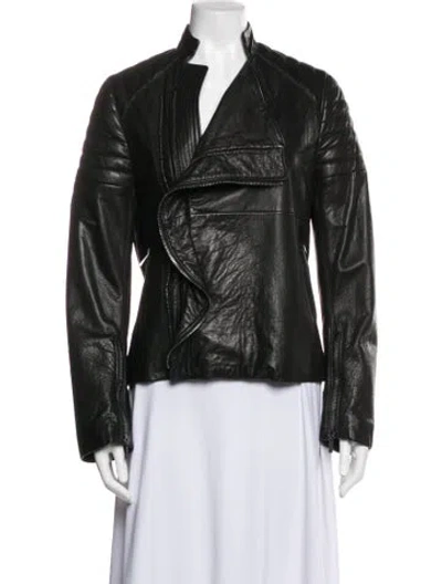 Pre-owned Haider Ackermann Leather Biker Jacket In Green