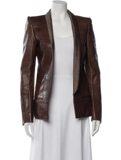 Pre-owned Haider Ackermann Leather Blazer In Brown