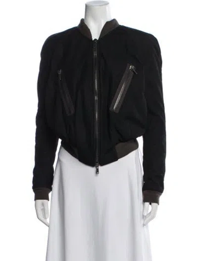 Pre-owned Haider Ackermann Leather Bomber Jacket In Black