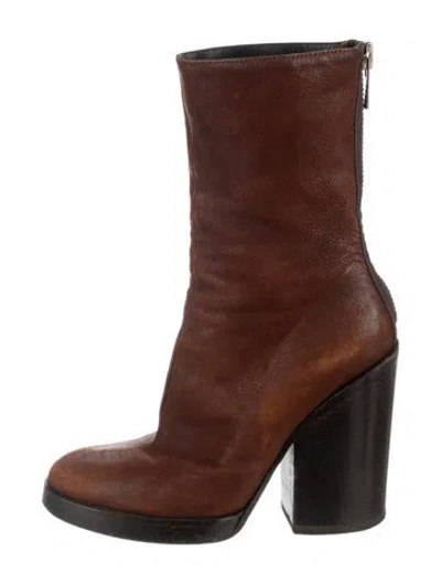 Pre-owned Haider Ackermann Leather Boots In Brown