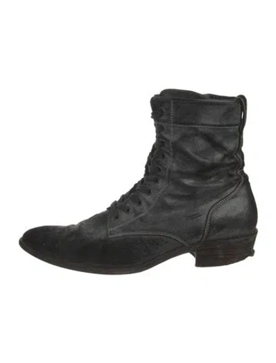 Pre-owned Haider Ackermann Leather Combat Boots In Black