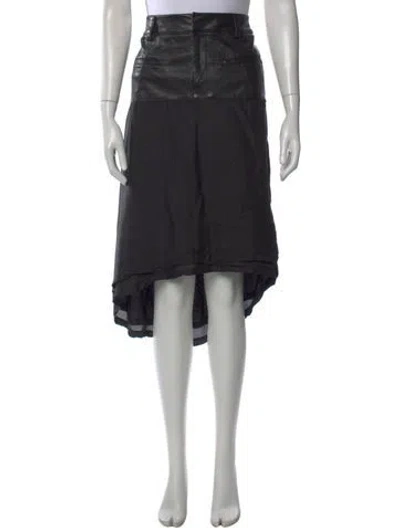 Pre-owned Haider Ackermann Leather Midi Length Skirt In Black