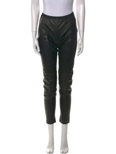 Pre-owned Haider Ackermann Leather Skinny Leg Pants In Black