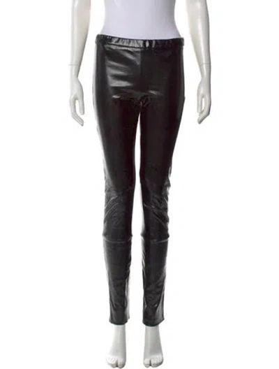 Pre-owned Haider Ackermann Leather Skinny Leg Pants In Black