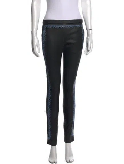 Pre-owned Haider Ackermann Leather Skinny Leg Pants In Black