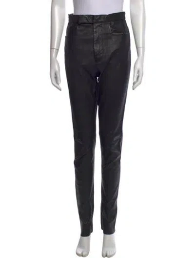 Pre-owned Haider Ackermann Leather Skinny Leg Pants In Black