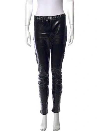 Pre-owned Haider Ackermann Leather Skinny Leg Pants In Black
