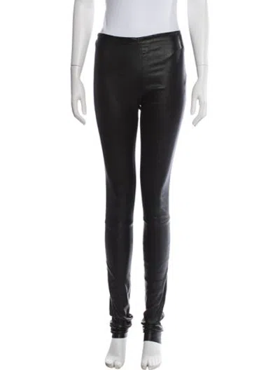 Pre-owned Haider Ackermann Leather Skinny Leg Pants In Black/purple