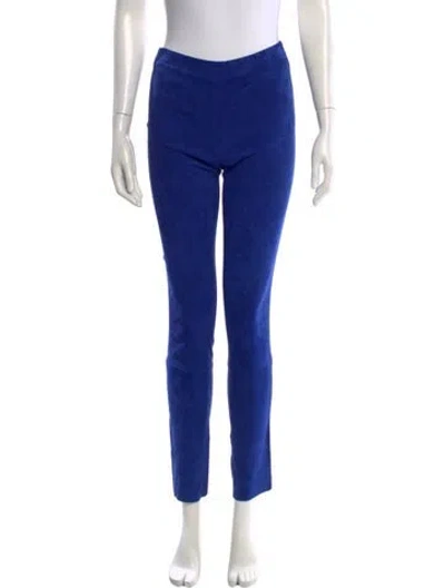 Pre-owned Haider Ackermann Leather Skinny Leg Pants In Blue