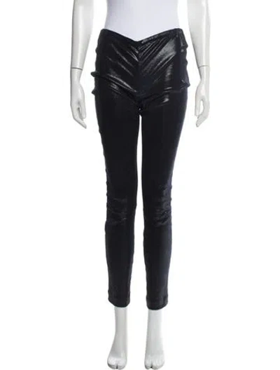 Pre-owned Haider Ackermann Leather Skinny Leg Pants In Blue
