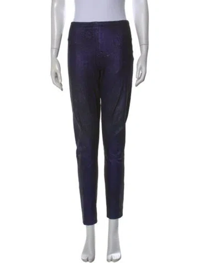Pre-owned Haider Ackermann Leather Skinny Leg Pants In Blue