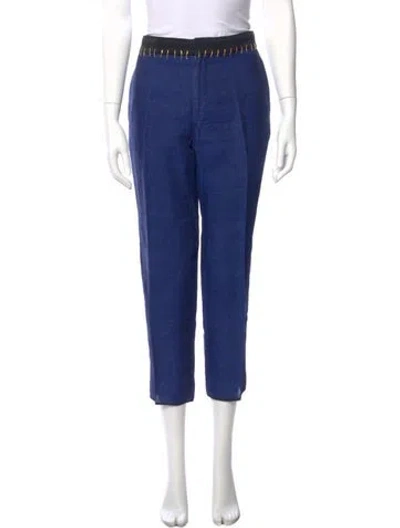 Pre-owned Haider Ackermann Linen Straight Leg Pants In Blue
