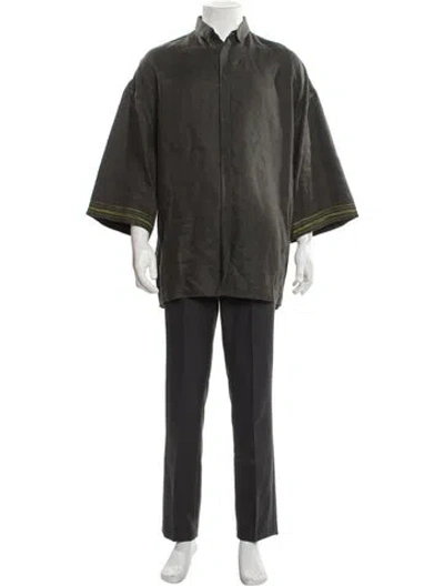 Pre-owned Haider Ackermann Linen Three-quarter Sleeve Shirt In Black