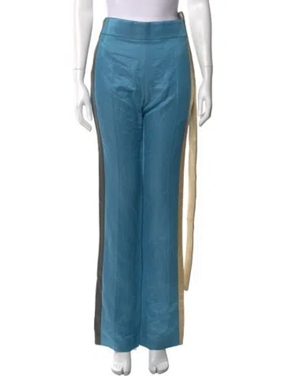 Pre-owned Haider Ackermann Linen Wide Leg Pants In Blue