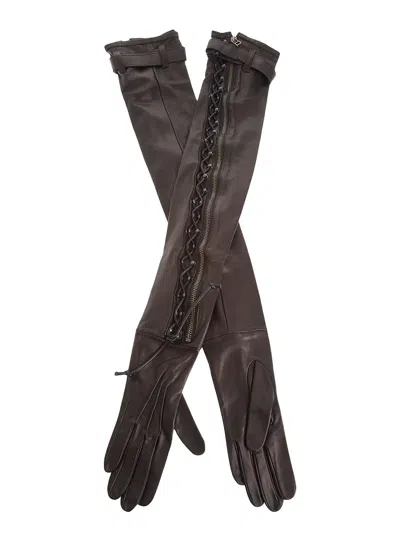 Haider Ackermann Long Gloves In Brown