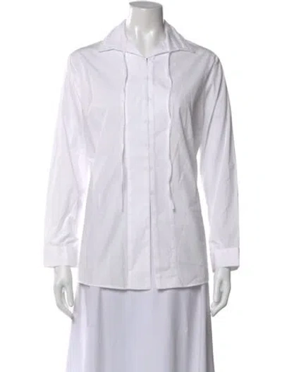 Pre-owned Haider Ackermann Long Sleeve Button-up Top In White