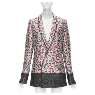 Pre-owned Haider Ackermann Marble Blood Biais Black Jacquard Blazer Jacket Fr34 Xs