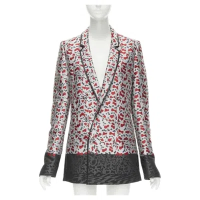 Pre-owned Haider Ackermann Marble Blood Biais Black Jacquard Blazer Jacket Fr34 Xs