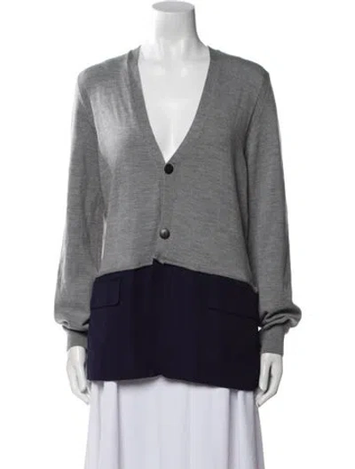 Pre-owned Haider Ackermann Merino Wool Colorblock Pattern Sweater In Gray