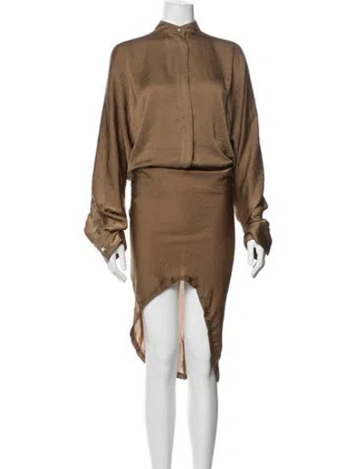 Pre-owned Haider Ackermann Mock Neck Knee-length Dress In Brown