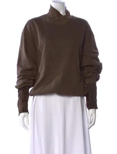 Pre-owned Haider Ackermann Mock Neck Long Sleeve Sweatshirt In Brown