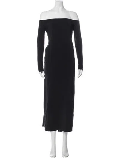 Pre-owned Haider Ackermann Off-the-shoulder Long Dress In Black