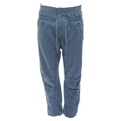Pre-owned Haider Ackermann Perth Blue Washed Fabric Darted Panelled Back Jogger Pants Xs