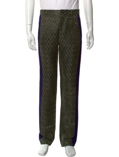 Pre-owned Haider Ackermann Plaid Print Pants In Green