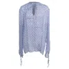 Haider Ackermann Polka Dot Blouse In Light Blue Silk In Blue