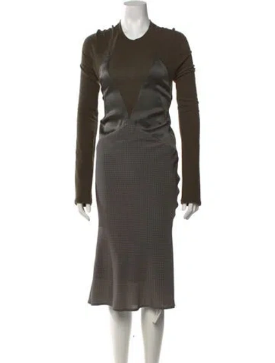 Pre-owned Haider Ackermann Polka Dot Print Midi Length Dress In Green