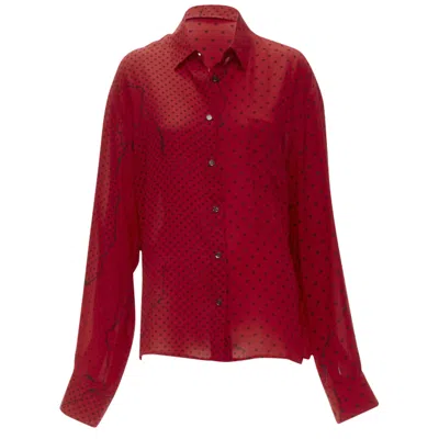 Haider Ackermann Polka Dot Print Relaxed Oversized Shirt In Red