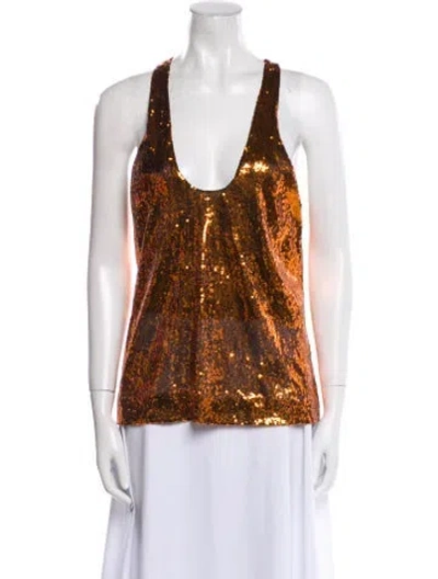 Pre-owned Haider Ackermann Printed Scoop Neck Top In Brown