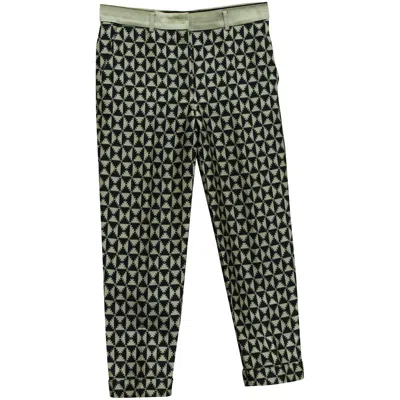 Haider Ackermann Printed Slim Cut Leggings In Black And White Cotton In Green