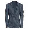 Haider Ackermann Runway Linen Cotton Shawl Blazer Jacket In Blue