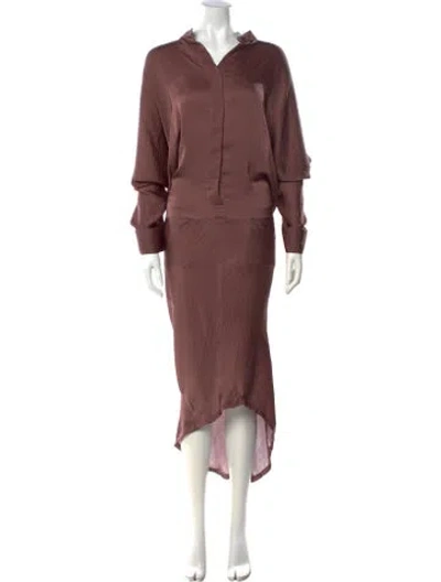 Pre-owned Haider Ackermann Satin Long Dress In Brown