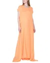 Haider Ackermann Satin Oversized Draped Maxi Dress In Orange In Orange