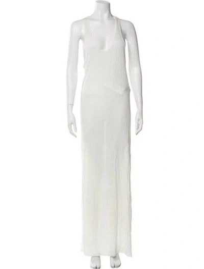 Pre-owned Haider Ackermann Scoop Neck Long Dress In White
