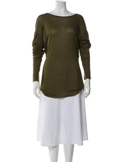 Pre-owned Haider Ackermann Scoop Neck Long Sleeve Top In Green