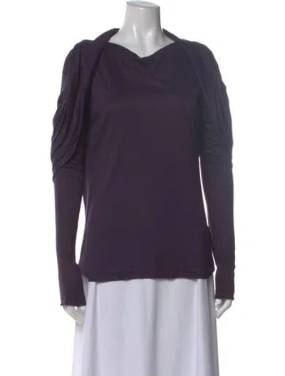 Pre-owned Haider Ackermann Scoop Neck Long Sleeve Top In Purple