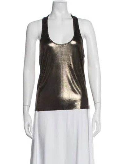 Pre-owned Haider Ackermann Scoop Neck Sleeveless Top In Gold/metallic