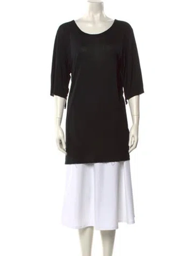 Pre-owned Haider Ackermann Scoop Neck Three-quarter Sleeve Tunic In Black