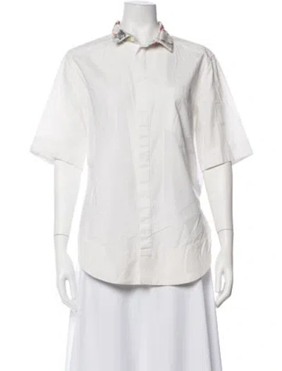 Pre-owned Haider Ackermann Short Sleeve Button-up Top In Neutrals